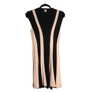 Venus Black/Pale Pink Striped Dress Size 4 GUC